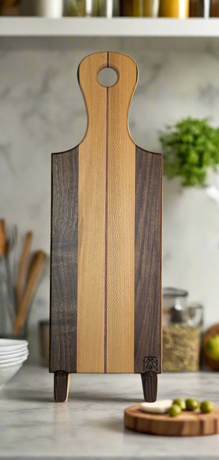 Sycamore, Black Walnut, Purple Heart Cutting/Charcuterie Board