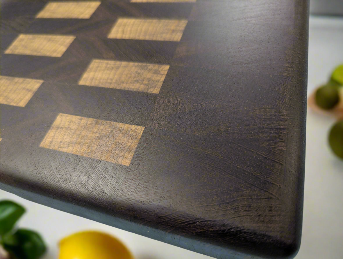 (Exotic) Wenge, Black Limba Two Color End Grain Cutting Board