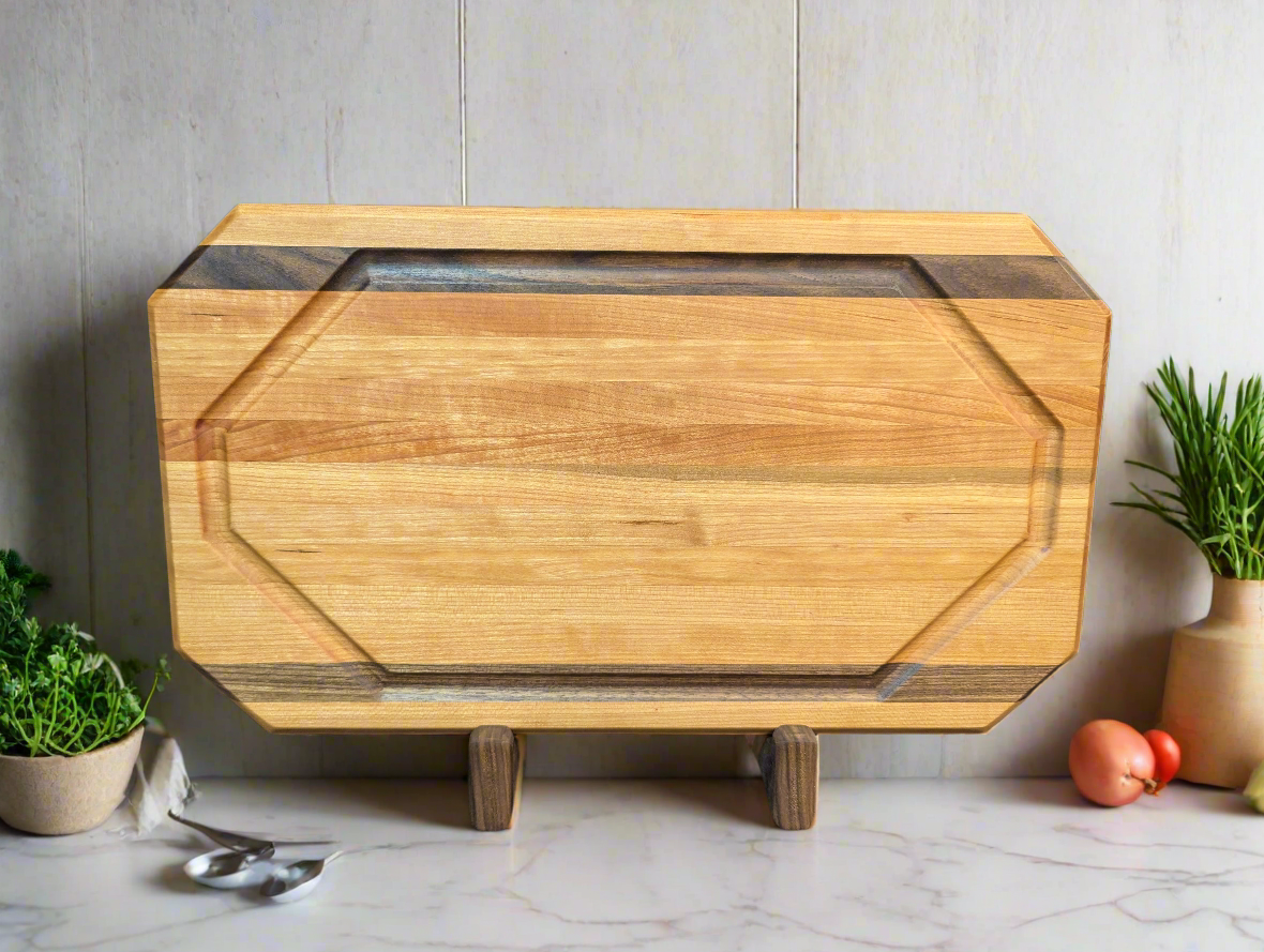 Cherry, Black Walnut Large Edge Grain Cutting Board