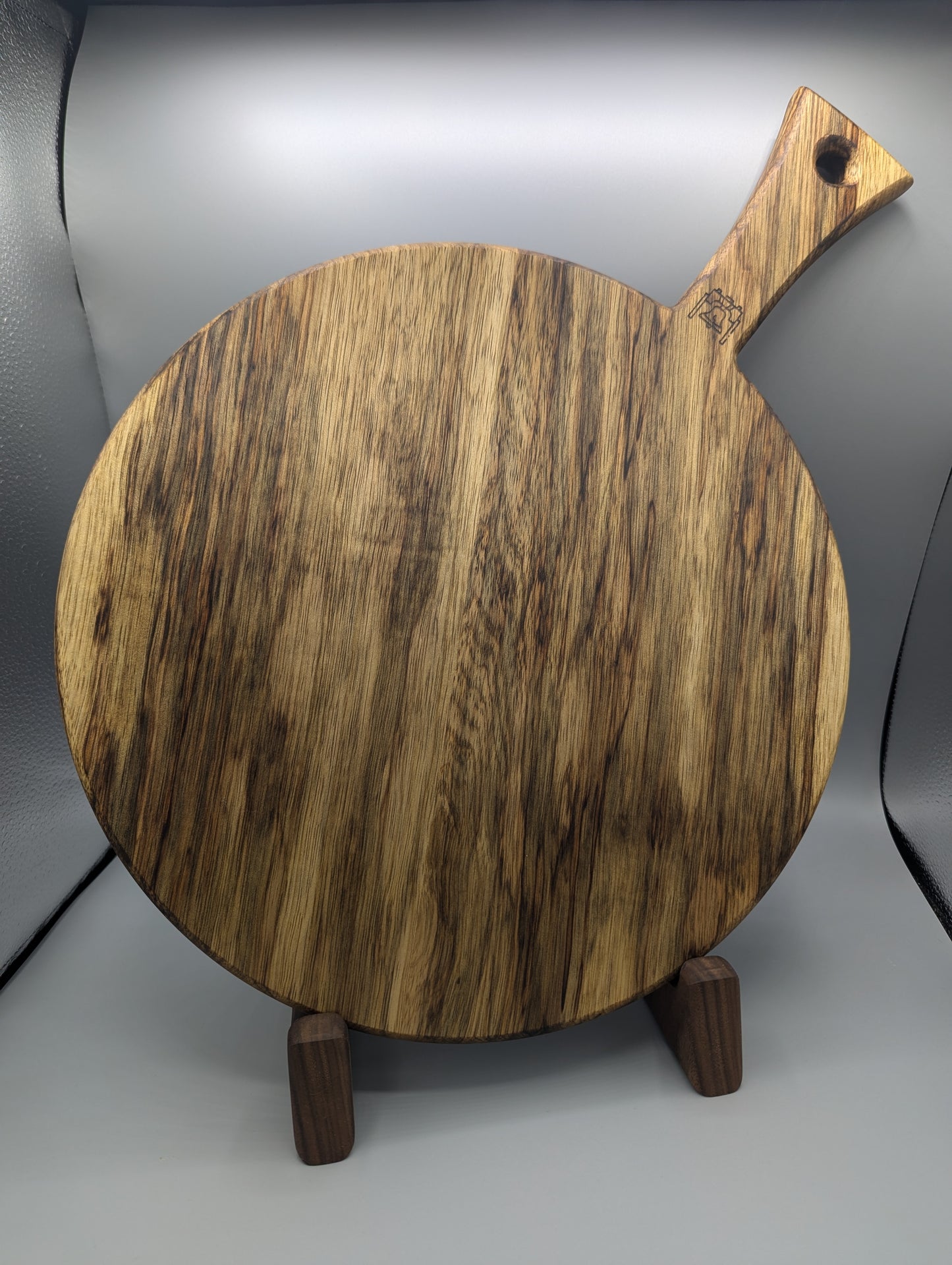 Large Round Black Limba Charcuterie Board