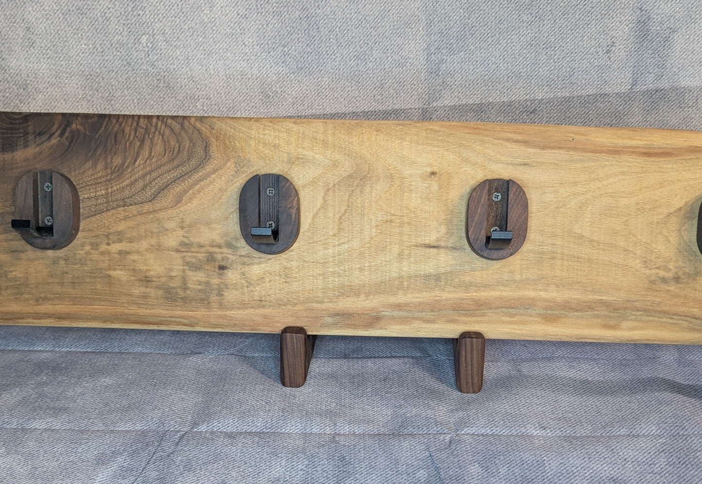 Live Edge Black Walnut Wall Mounted Coat Rack