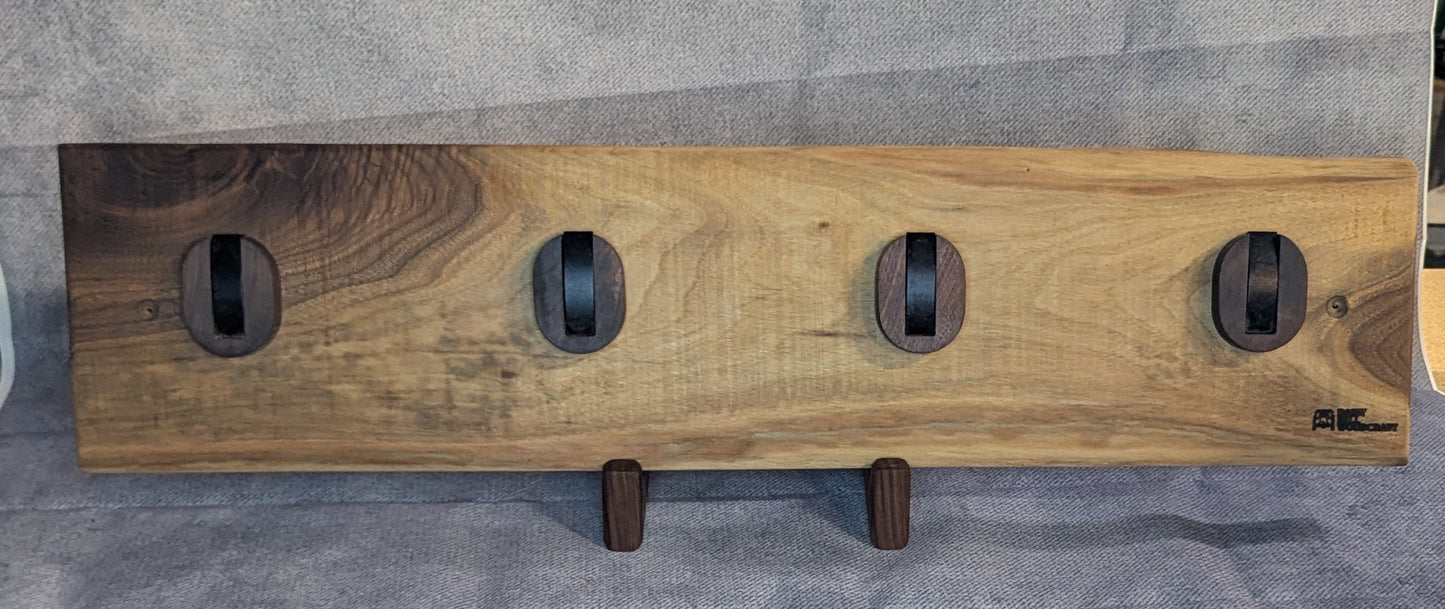 Live Edge Black Walnut Wall Mounted Coat Rack
