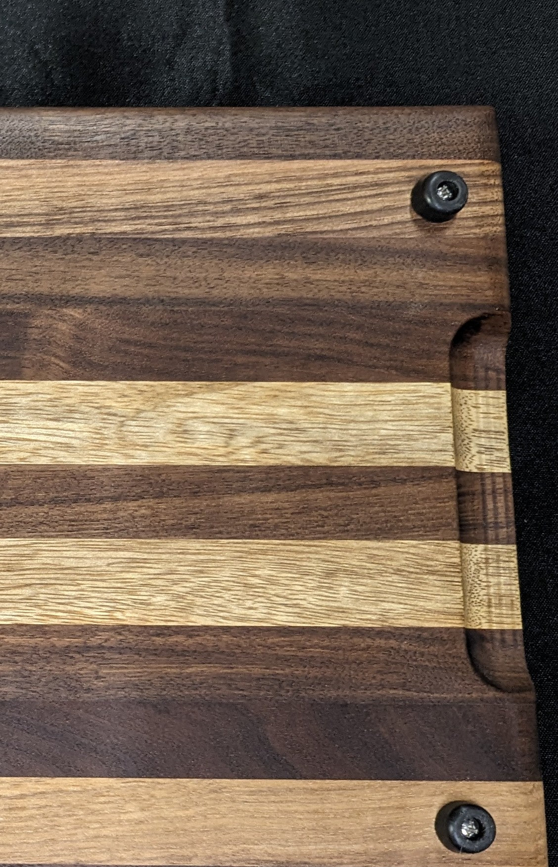 (Exotic & domestic)Black Walnut, Black Limba Two Color Edge Grain Cutting Board