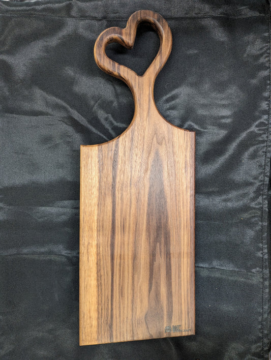 Black Walnut Board With Large Heart Handle