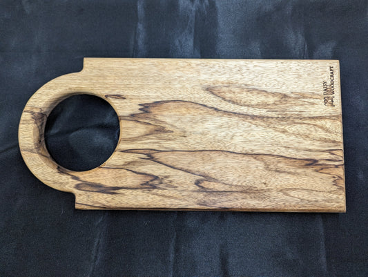 (Exotic)Black Limba Charcuterie Board With Half Round Handle