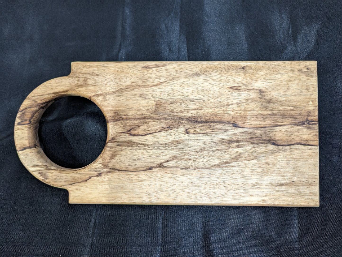 (Exotic)Black Limba Charcuterie Board With Half Round Handle