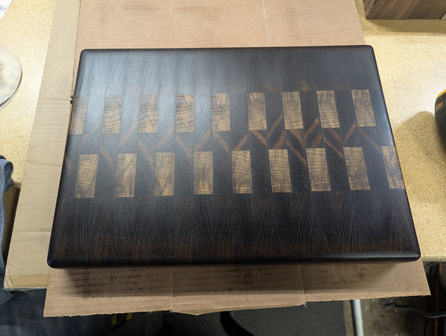 (Exotic) Wenge, Black Limba Two Color End Grain Cutting Board