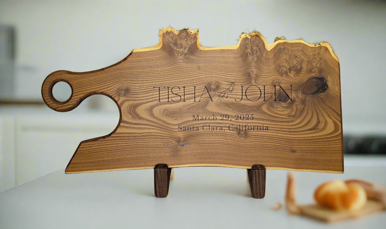 Custom Russian Olive Wood Charcuterie Board
