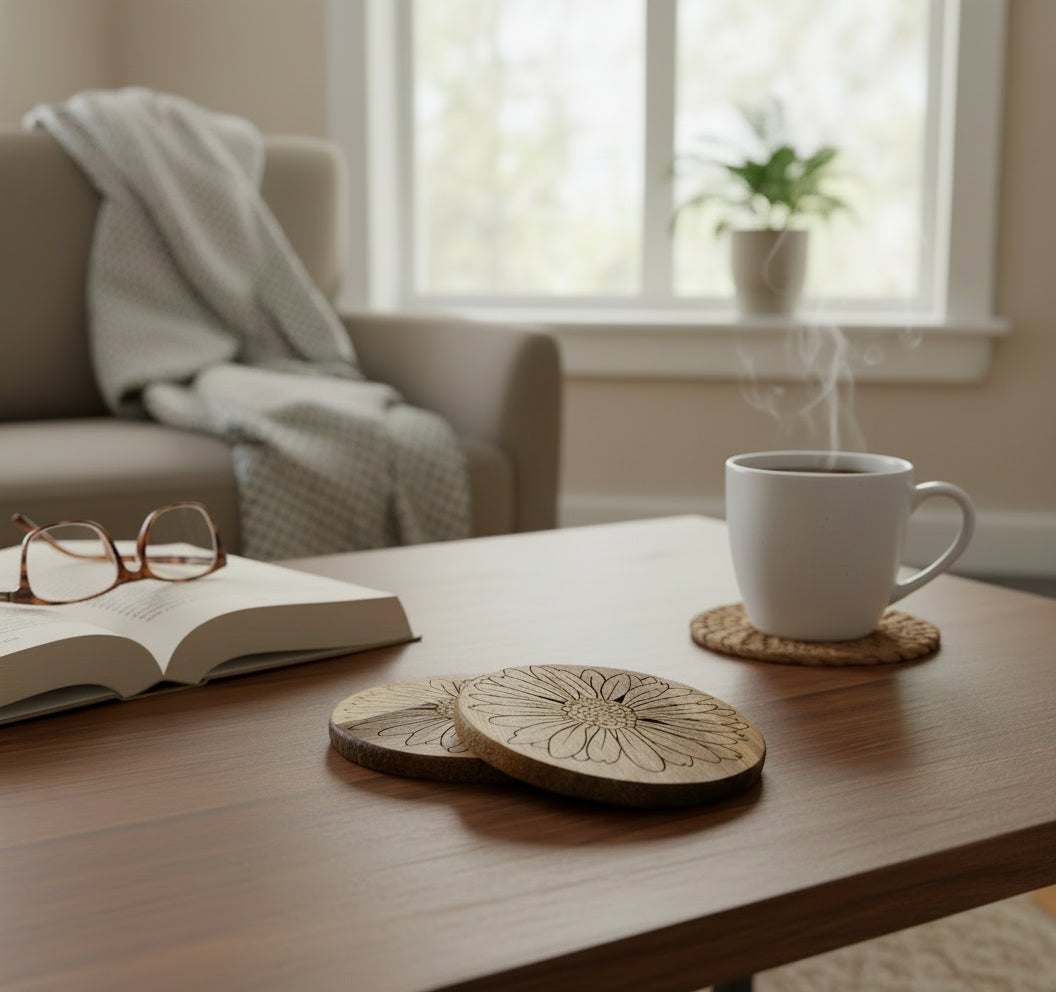 Custom Acacia Wood Coaster Sets (4) Coasters