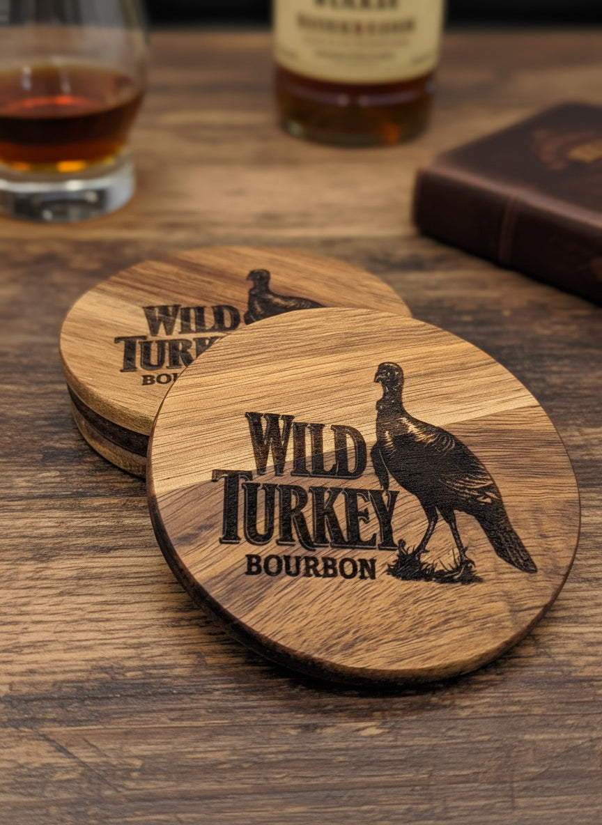 Custom Acacia Wood Coaster Sets (4) Coasters